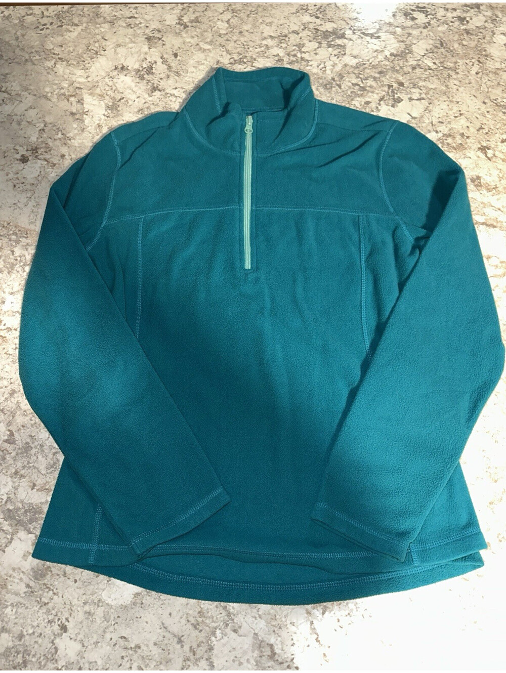 Old Navy Go-Warm Women's L Teal Fleece Polyester 1/4 Zip Mock Neck